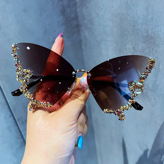 Butterfly Sunglasses with Diamonds